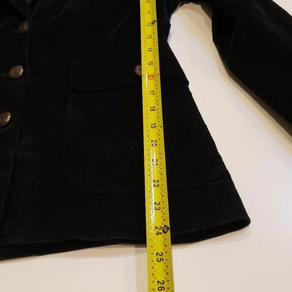 London Jean Black Velvet blazer with bronze buttons - Picture 12 of 15